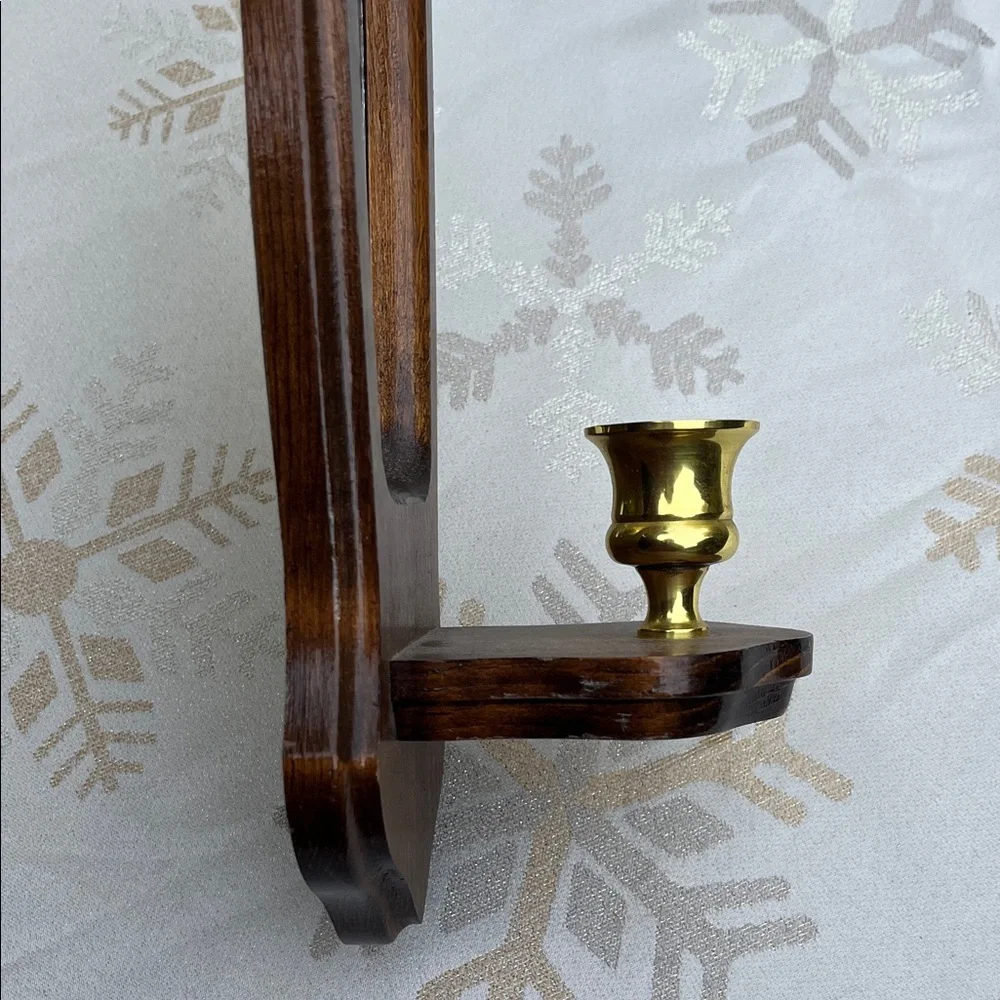 Elegant Brown Wall Mirror with Candle Holder